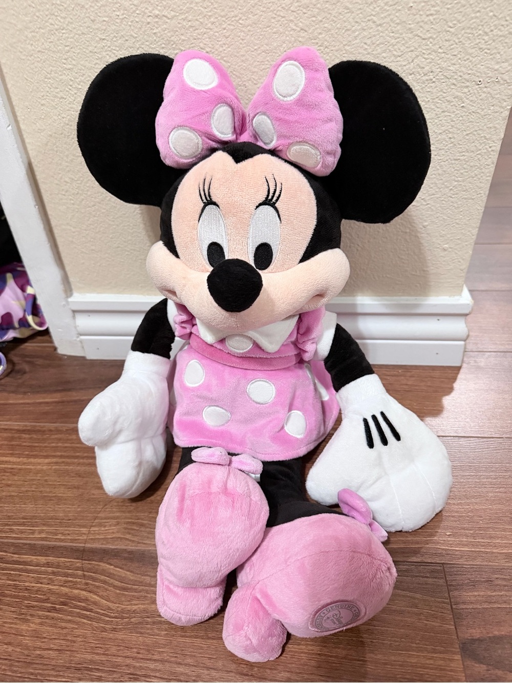 Disney Minnie Mouse Plush in Pink and White Polka Dot Outfit